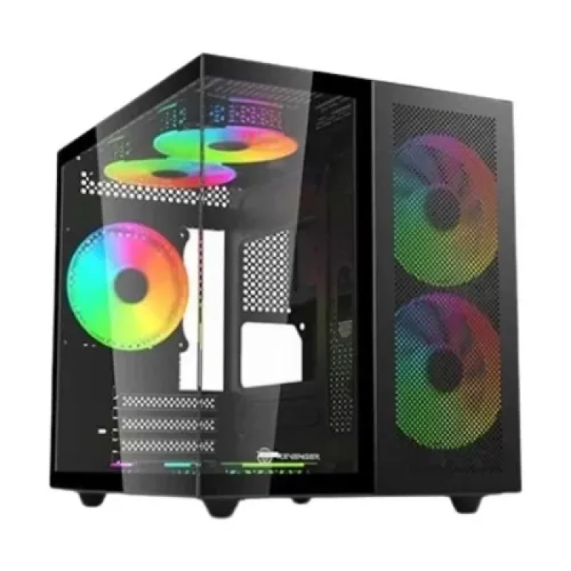 Revenger Duo Dynamic Mini Tower Micro-ATX Gaming Case (Black)